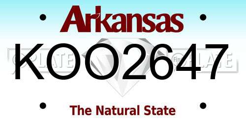 KOO2647 Arkansas License Plate