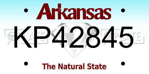 KP42845 Arkansas License Plate