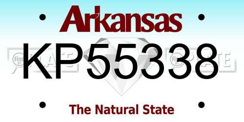 KP55338 Arkansas License Plate