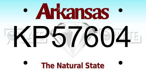 KP57604 Arkansas License Plate
