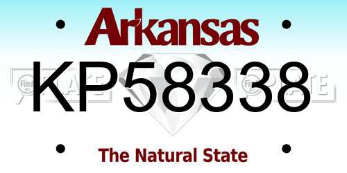 KP58338 Arkansas License Plate