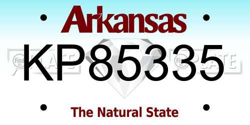 KP85335 Arkansas License Plate