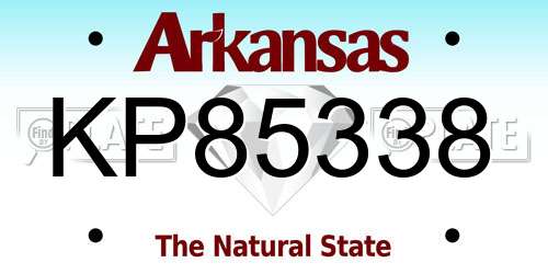 KP85338 Arkansas License Plate