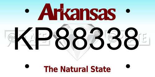 KP88338 Arkansas License Plate