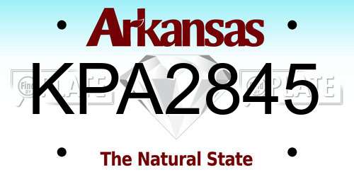 KPA2845 Arkansas License Plate