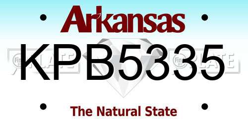 KPB5335 Arkansas License Plate