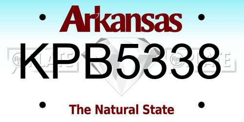 KPB5338 Arkansas License Plate
