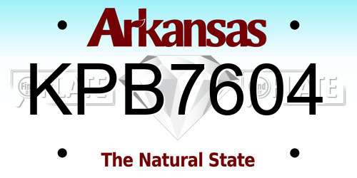 KPB7604 Arkansas License Plate