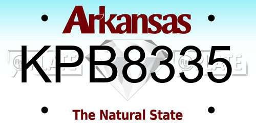 KPB8335 Arkansas License Plate