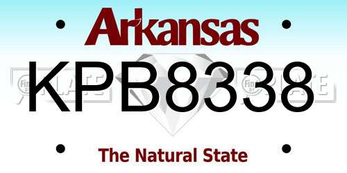 KPB8338 Arkansas License Plate