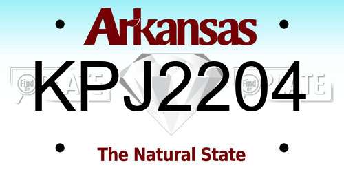 KPJ2204 Arkansas License Plate