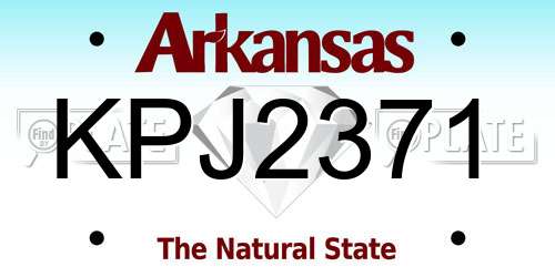 KPJ2371 Arkansas License Plate