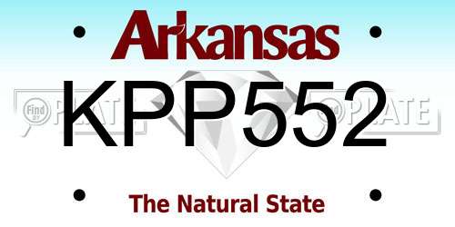 KPP552 Arkansas License Plate