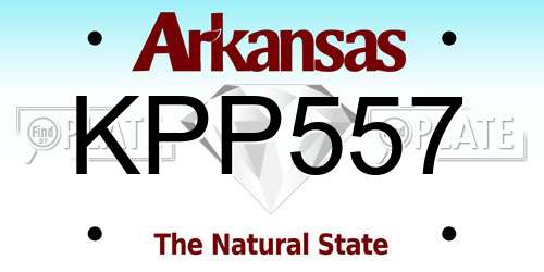 KPP557 Arkansas License Plate