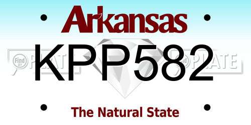 KPP582 Arkansas License Plate