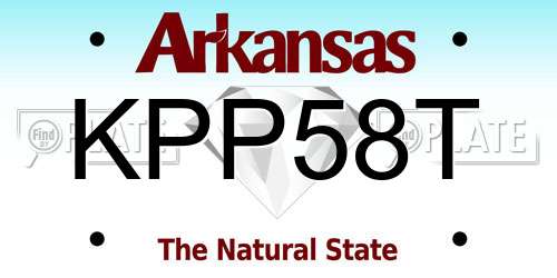 KPP58T Arkansas License Plate