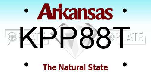 KPP88T Arkansas License Plate