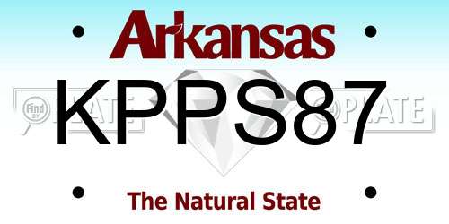 KPPS87 Arkansas License Plate