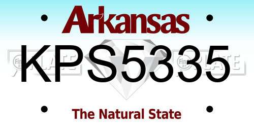 KPS5335 Arkansas License Plate