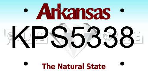 KPS5338 Arkansas License Plate
