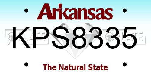KPS8335 Arkansas License Plate