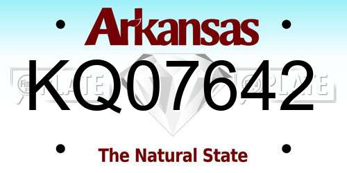 KQ07642 Arkansas License Plate