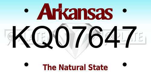 KQ07647 Arkansas License Plate