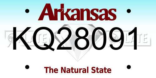 KQ28091 Arkansas License Plate