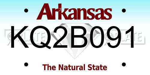 KQ2B091 Arkansas License Plate