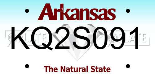KQ2S091 Arkansas License Plate