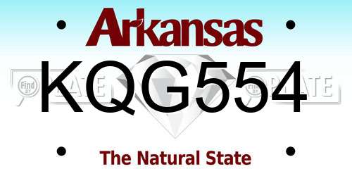 KQG554 Arkansas License Plate