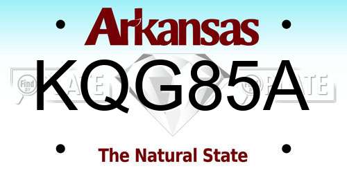 KQG85A Arkansas License Plate