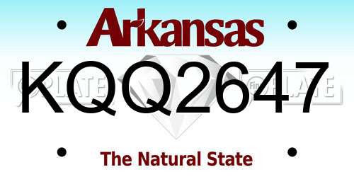 KQQ2647 Arkansas License Plate