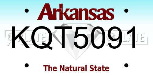KQT5091 Arkansas License Plate