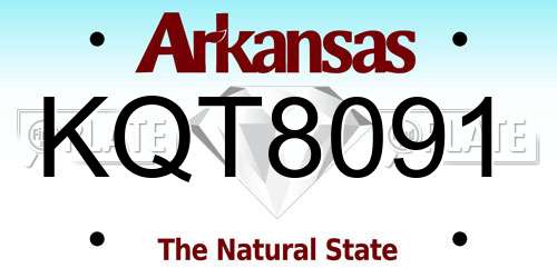 KQT8091 Arkansas License Plate