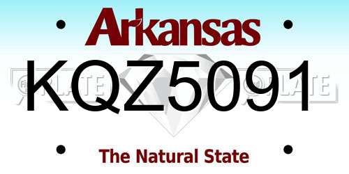 KQZ5091 Arkansas License Plate
