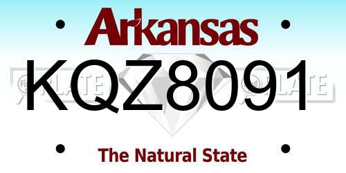 KQZ8091 Arkansas License Plate