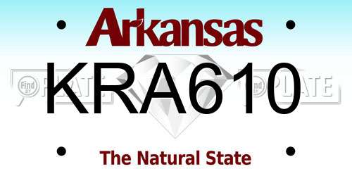KRA610 Arkansas License Plate