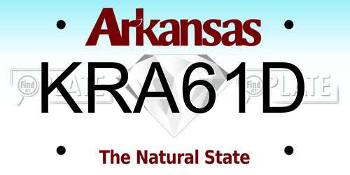KRA61D Arkansas License Plate