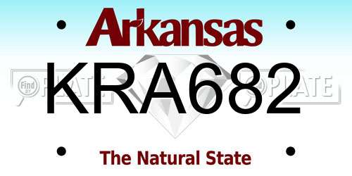 KRA682 Arkansas License Plate