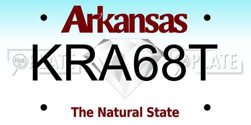 KRA68T Arkansas License Plate