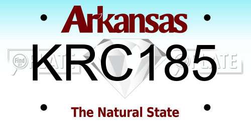 KRC185 Arkansas License Plate