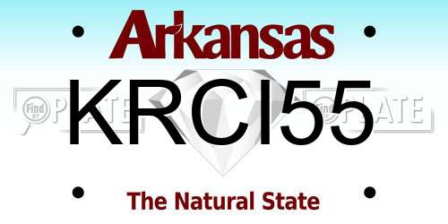KRCI55 Arkansas License Plate