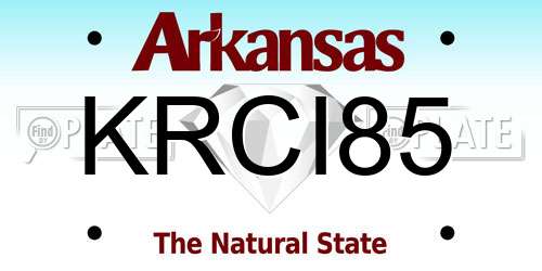 KRCI85 Arkansas License Plate