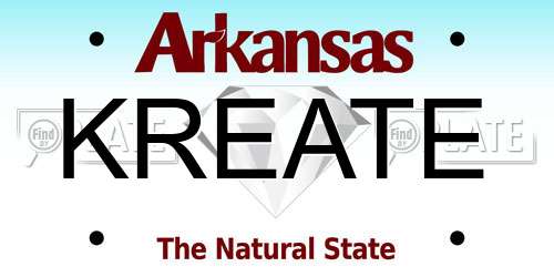 KREATE Arkansas License Plate