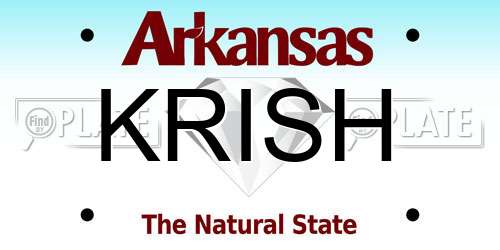 KRISH Arkansas License Plate