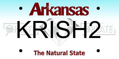 KRISH2 Arkansas License Plate