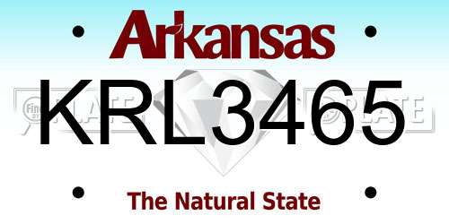 KRL3465 Arkansas License Plate