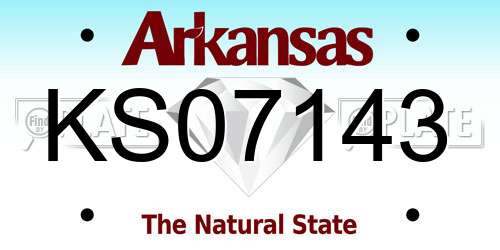 KS07143 Arkansas License Plate