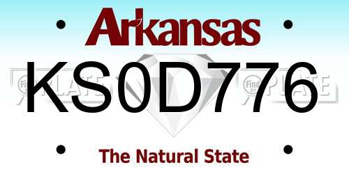 KS0D776 Arkansas License Plate